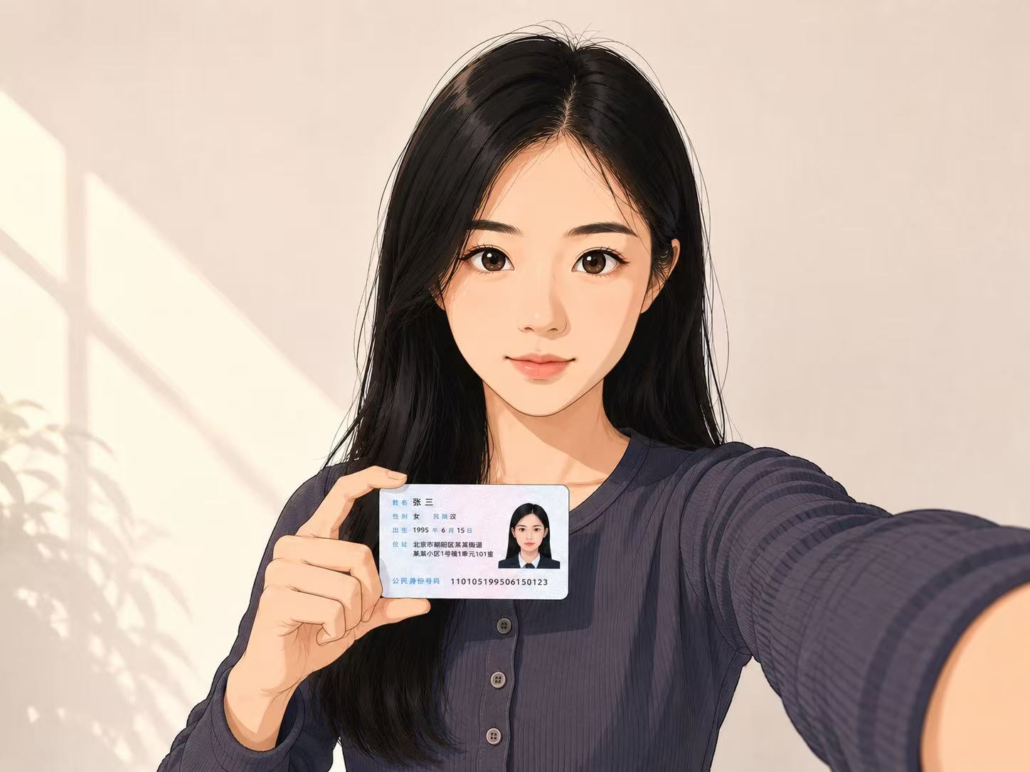 手持身份证正确拍摄示例